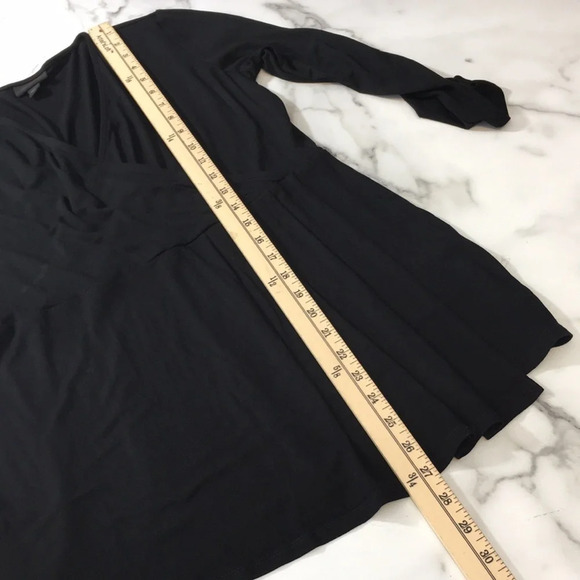 J. Jill‎ Wearever Collection Black Faux Wrap Blouse Womens XS Swing Top Surplice - Picture 8 of 13